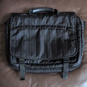 INIT Black Pinstripe Men's Messenger Bag